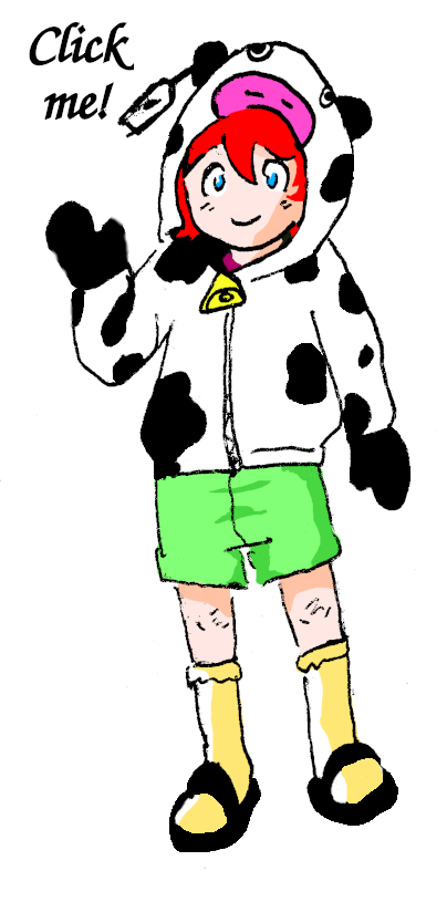 Girl in cow hoodie